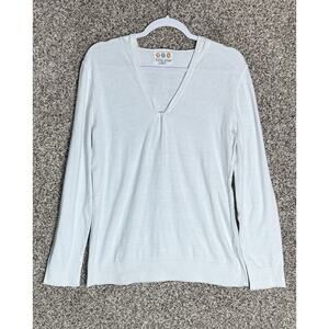 Title Nine Womens Sz L Lightweight White Pullover Clean Minimal Aesthetic Casual